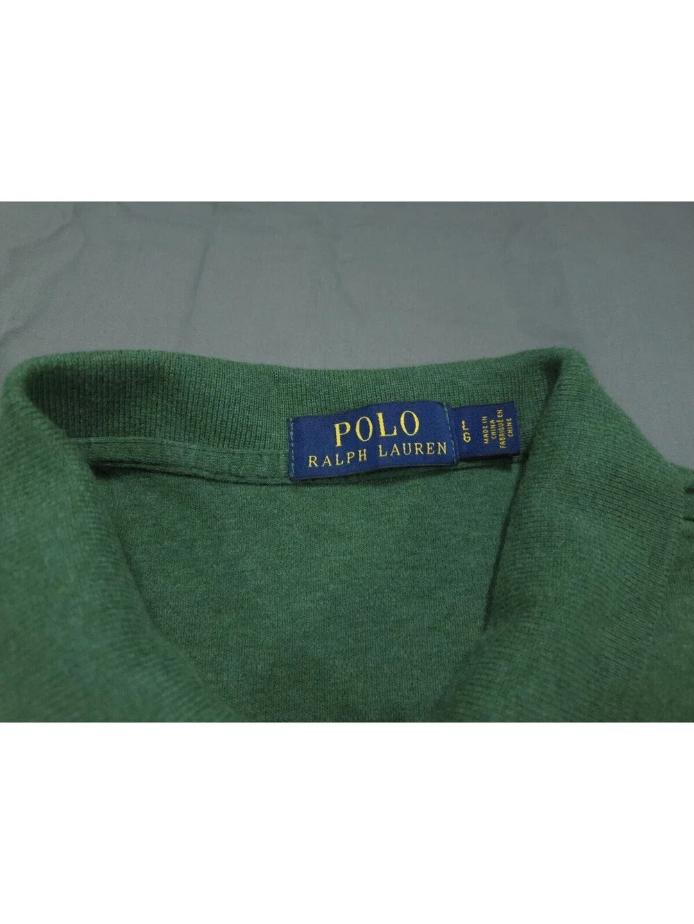 Polo Ralph Lauren Shirt Mens Large Heather Green Blue Pony Tennis Tail Polo